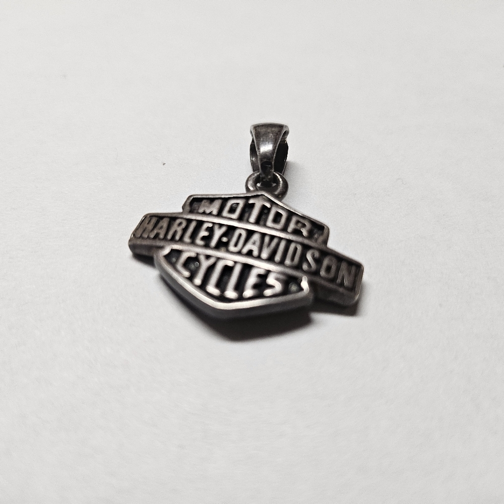 Harley-Davidson 925 Sterling Silver Bar and Shield Logo Motorcycle Biker Pendant - Picture 11 of 16